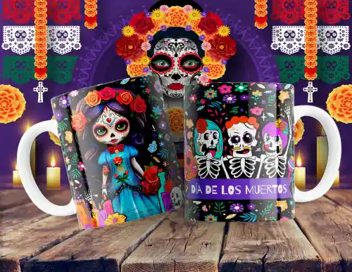 vectores plantilas CATRINA,DÍA DE MUERTOS,HALLOWEEN,